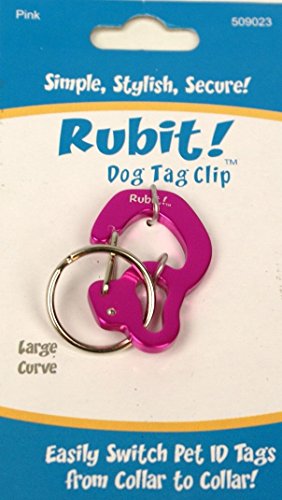 Rubit The Easy Dog Tag Curve Shape Switch Clip. Large Pink