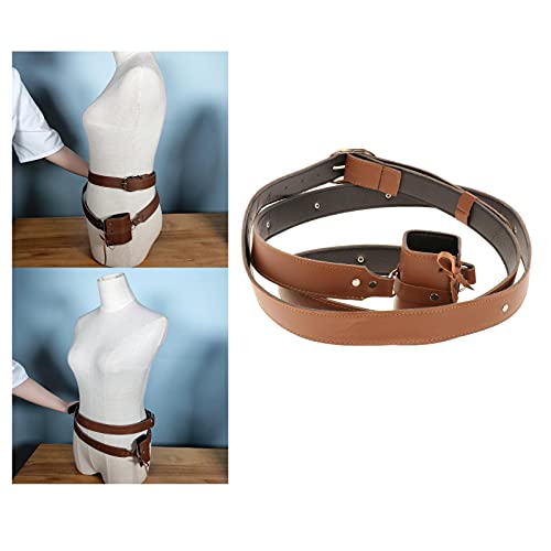 NC de Samurai Medieval Katana Cinto de Couro PU Coldre de Rapier - Castanho