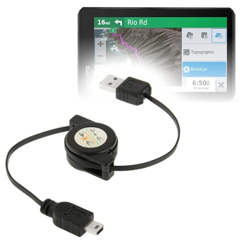 Câble Garmin zumo XT BoxWave MiniSync rétractable et portable pour transfert de données
