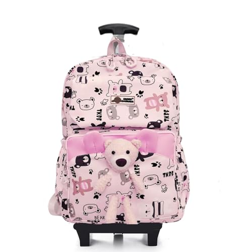 Mochila de carrinho Rodinhas Infantil Impermeável e com Grande Capacidade, mochila escolar para cria