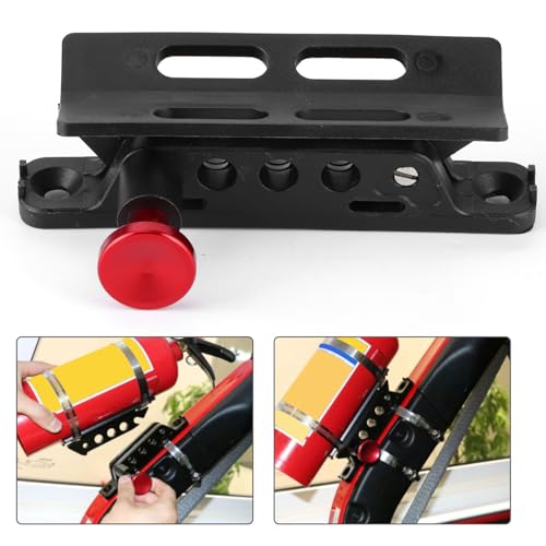 Support d'extincteur réglable rouge pour barre de roulement Jeep JK - 3
