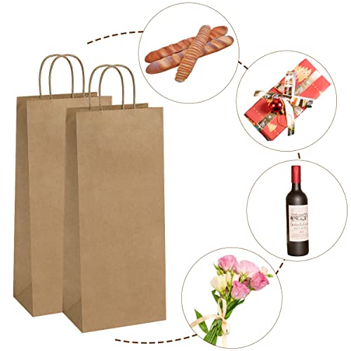 Poever Kraft Paper Wine Bags with Handles