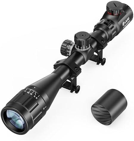 UUQ 4-16X44 AO Rifle Scope for Hunting with Locking Turret Sunshade,SFP,Red and Green Illumination,Mil-dot Reticle,Front Parallax Adjustment,-Long Range Optics,Fits 20mm Mounts