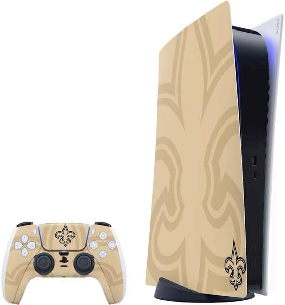 Skinit Decal Gaming Skin Compatible with PS5 Bundle - Officially Licensed NFL New Orleans Saints Team Jersey Design