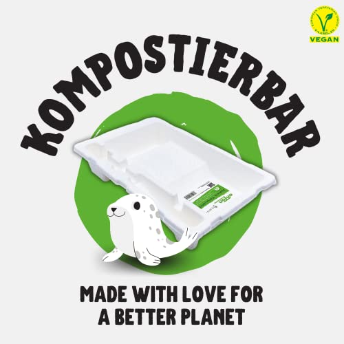 Anton Weiss® Kompostierbare Farbwanne | umweltfreundlich | 250ml | 32x21x6 cm | Farbenfächer für Rolle und Pinsel | für die nachhaltige Renovierung