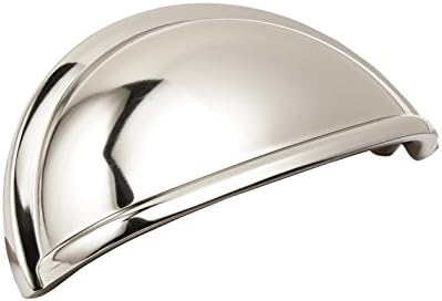Amerock | Cabinet Cup Pull | Polished Nickel | 3 inch (76 mm) Center to Center | Cup Pulls | 1 Pack | Drawer Pull | Drawer Handle | Cabinet Hardware