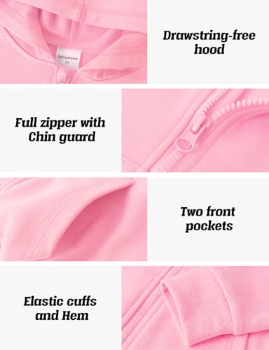 Image of Spring&Gege Boys Zip up Hoodie Soft Solid Classic Full Zip Hooded Sweatshirts for Kids (3-14 Years)