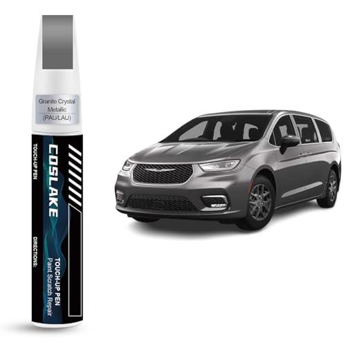 COSLAKE Car Touch Up Paint(Granite Crystal Metallic(PAU/LAU)) for Chrysler, Car Paint Scratch Repair Kit, Quick & Easy Solution to Repair, 2 in 1 Scratch Remover Pen with 2PCS Disposable Micro Applicators