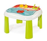 Smoby Mesa Exterior de Juego Agua Dos Partes Diferenciadas, Tapa Incluida, con 5 Accesorios: Barco, Rastrillo, Pala y 2...
