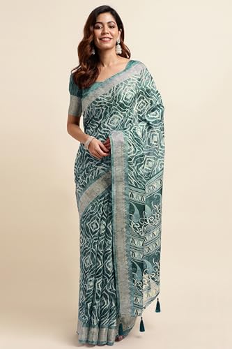 Image of MIRCHI FASHION Women Saree Cotton Blend Kalamkari Printed | Comfortable Office and Regular Daily Use Sari with Unstitched Blouse Piece