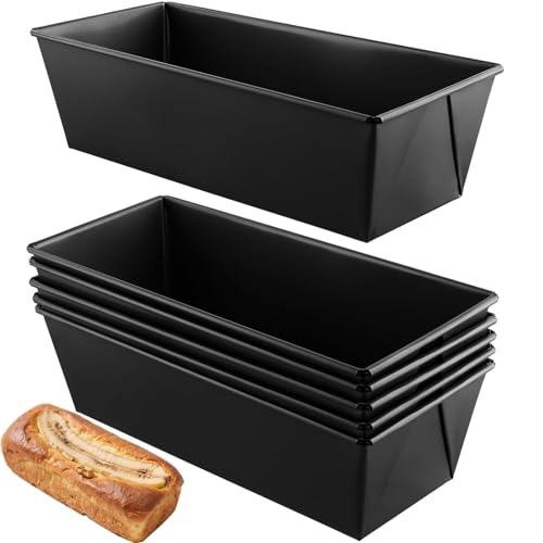 HONYUET 6 PCS 2lb Loaf Tin Set, Large Bread Baking Tin, Rectangular Loaf Pan for Banana Bread, Cakes, Meatloaf, 25 x 11 x 8cm