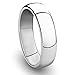 6MM Titanium Platinum-Plated Ring Classic Wedding Band with Polished Finish