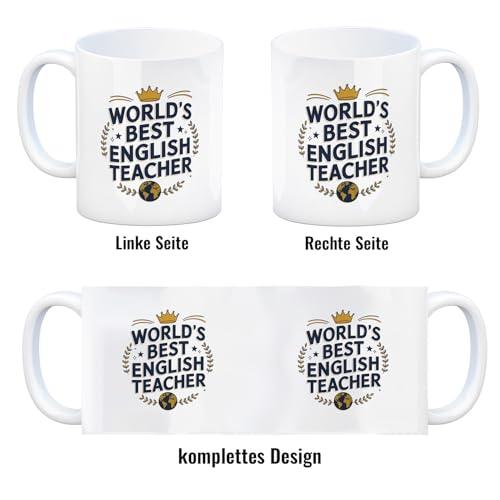 World´s best english teacher Kaffeebecher für Englischlehrer mit Spruch Schule Tasse - lustiges Geschenk für den besten Lehrer
