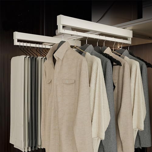 Porte-pantalons rétractable blanc coulissant de dressing 41cm - 8
