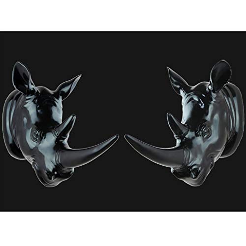 Simulation 3D tête de cerf noire : art mural en résine