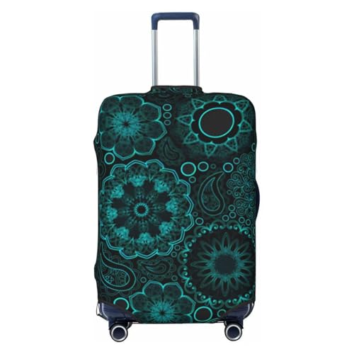Boho Style Mandala Art Floral Travel Luggage Cover Suitcase Protector Bag,Double-Sided Printed Fits 18-32 Inch Luggage,Suitcase Sleeve For Kid And Adult,Small