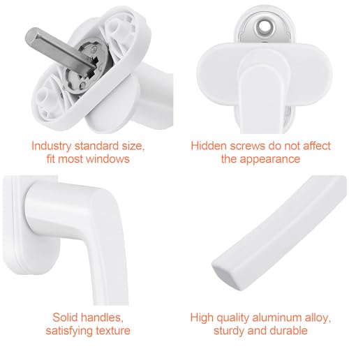 Avesteir 2 Stück fenstergriffe abschliessbar, fenstergriff abschließbar Aluminium, balkontürgriff kindersicherung mit Schlüsseln und Schrauben, Fenstersicherung, für Fenster & Terrassentür (weiß)