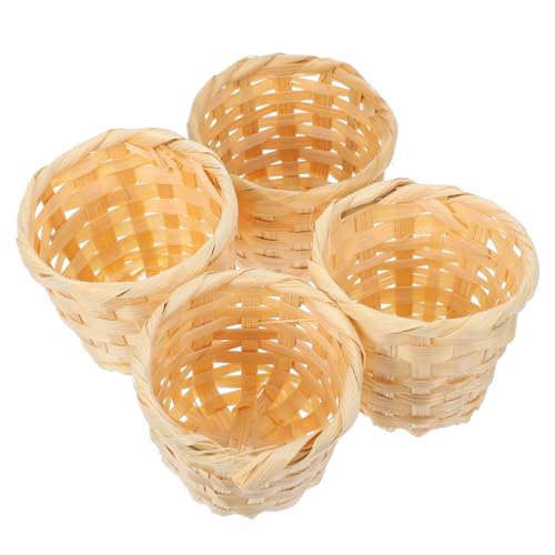 4pcs Mini Rattan Korb Geflochtener Blumenkorb Kleiner Wicker Basket...