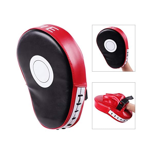 SEISSO-Boxing-Kick-Pads-Punching-Mitts-Curved-Sparring-PadsLeather-Material-Art-Karate-Pad-Thai-Hand-Pad-Focus-Target-Kickboxing-Hand-Targets-for-Kicking-Shield-TrainingSparring-Dojo-4-Pcs-Set SEISSO Boxing Kick Pads Punching Mitts Curved, Sparring Pads,Leather Material Art Karate Pad Thai Hand Pad Focus Target Kickboxing Hand Targets for Kicking Shield Training,Sparring, Dojo (4 Pcs Set)
