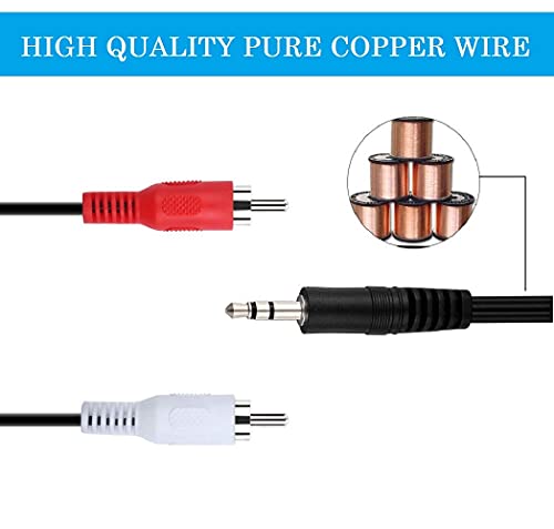 Cable adaptador 3.5mm a 2 RCA, 3 unidades, 0.15 m miniatura 6
