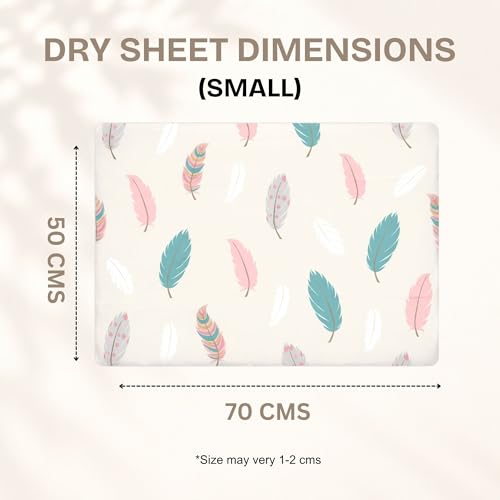 Image of Zikku Printed Dry Sheets for Newborn Baby Small Size Soft |Comfortable |Extra Absorbency|Fast Dry (50x70 cm, Green, Leaf Print)