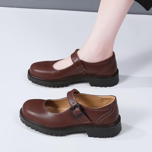 Image of XMM Mary Jane Shoes Women Flat Mary Janes for Womens Comfort Dressy Casual School Cute Non-Slip Work Shoes