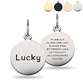 Dog Tags for Pets Engraved UK Personalised Dog Tags High End Stainless Steel Custom Deep Laser Engraved Scratch Resistant Dog ID Tag with Any Name for Puppy Cat Dog(Round Silver L)