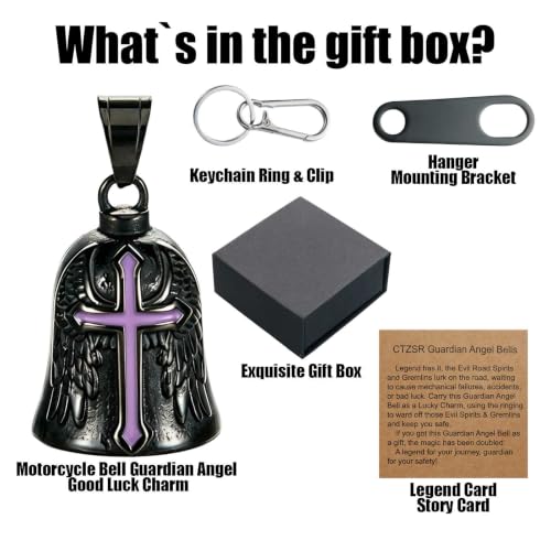 Image of Motorcycle Bell Guardian Angel Gremlin Lucky Charm Gift For Riders