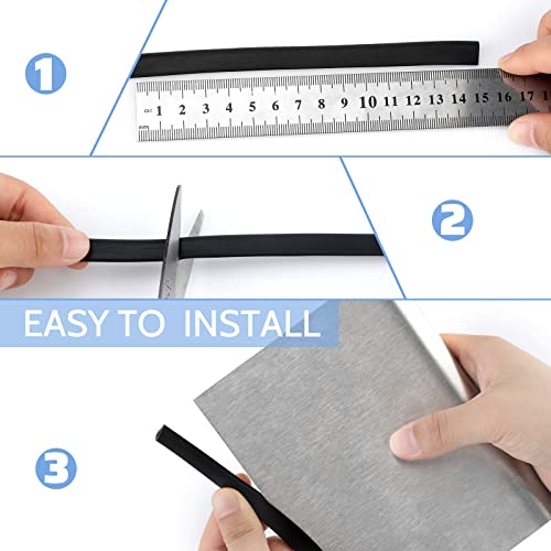 U Channel Door Edge Guard Trim, Seal Strip, Rubber, Fits Up To 0.08 Inch (2Mm) U Shape Weather Stripping (10 Feet, Black) #TOP2