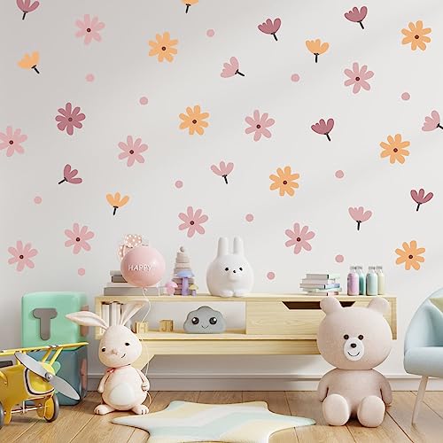 Vinilos Decorativos Floral para Pared, 8 Láminas Rosa Boho miniatura 5