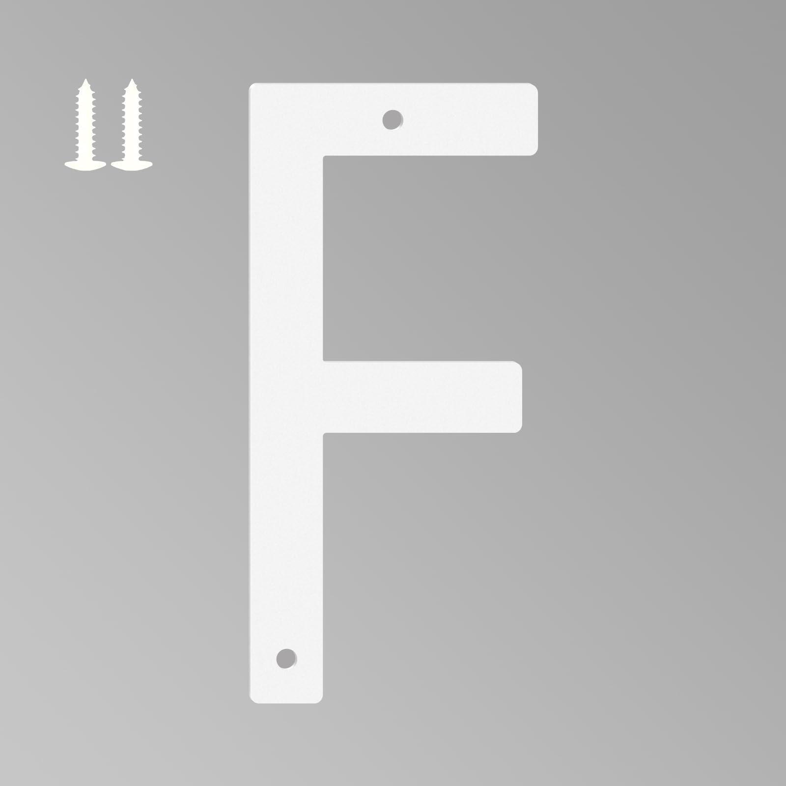 4 Inch White House Numbers for Outside, Metal Letters for Outdoor Signs, Anti-rust Aluminium House Address Letters for Front Door, Office, and Garden Decoration (Letter F)