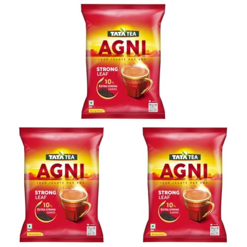 Image of Tata Tea Agni 1kg, Strong Chai With 10% Extra Strong Leaves, Black Tea (Pack of 3)