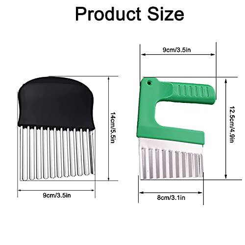 Vegetable Fruit Salad Cutter 2 Pieces Potato Cutter for Chips Knife Wave Cutter Potato Wave Knife for Cutting Potatoes, Onions, Radishes, Cucumbers - Image 5