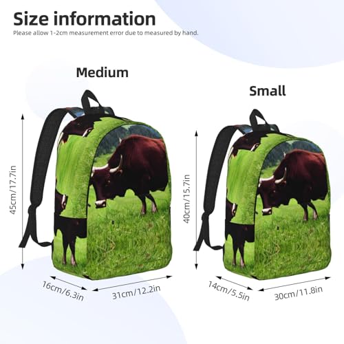 Real Swiss Cow Brown print Canvas backpack, fashionable and casual, fit for daily use and outdoor activities4