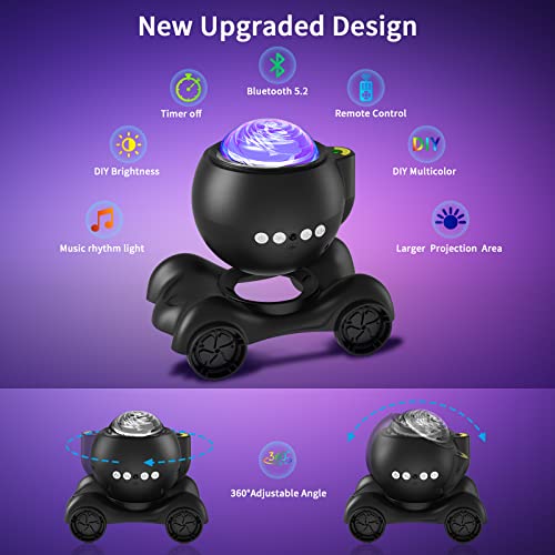 Enokik Galaxy Projector, Star Projector Built-In Bluetooth Speaker, Night Light Projector For Kids Adults, Aurora Projector For Home Decor/Relaxation/Party/Music/Gift (Black) #TOP4
