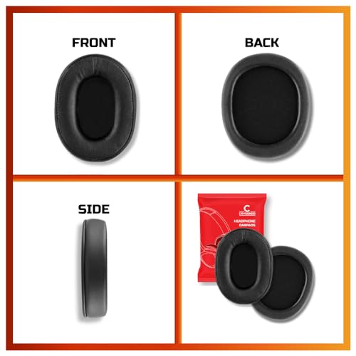 Image of Crysendo Headphone Cushion for Boat Rockers 550 Headset Replacement Ear Cushion | Earpads, Ear Cups Soft Protein Leather, Superior Noise Isolation Memory Foam (Black) (Cushion+Headband)