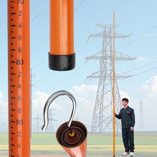 Adjustable Insulated Measuring Rod for Land Surveying & Forestry, Non-Conductive Survey Stick with Carrying Bag, 6M/19.7ft Length, Durable & Lightweight