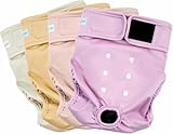 Paw Legend Washable Reusable Female Dog Period Diapers for Heat Doggie Puppy Diapers for Female Dogs (4 Pack, Medium)