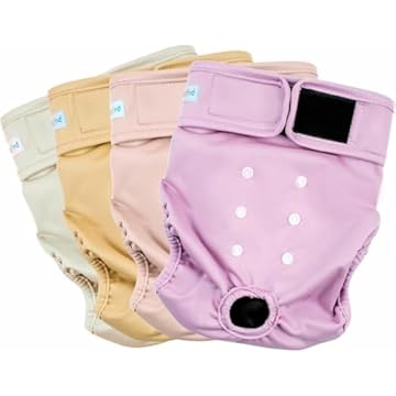 Paw Legend Fraldas laváveis reutilizáveis para cães fêmeas para aquecer fraldas para cachorros fêmeas (pacote com 4, GG)