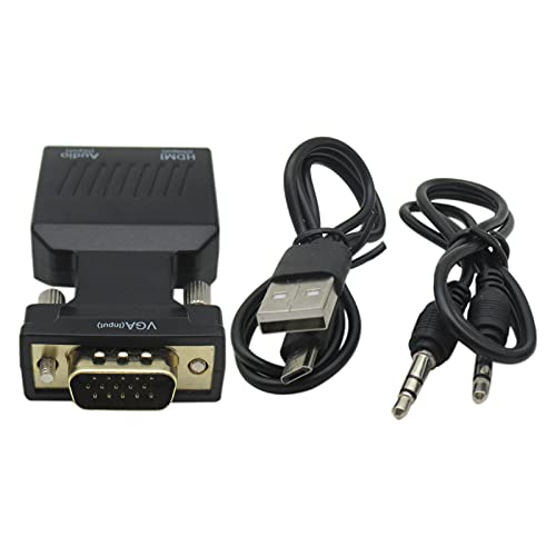 USonline911 Premium VGA Male to HDMI Female Adapter 1080P Audio Video Converter Laptop PC To TV HDTV AV