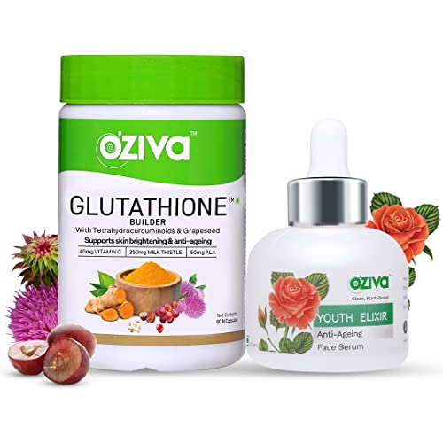 Buy OZiva Plant Based Glutathione Builder, 60 capsules Glutathione Builder for Hydration, Skin