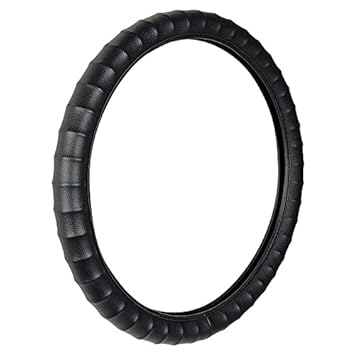 AUTOVEA Car Steering Wheel Cover | Microfiber Leather | Breathable, Anti Slip | Odourless | Finger Grip | Black for Maruti Suzuki Swift Dzire (Type-II) 2012-2016