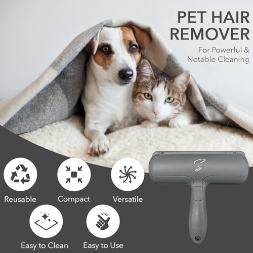 Image of Sirius Reusable Multi-Surface Pet Hair Remover & Lint Roller - an Effective Tool for Removing Dog and Cat Hair from Furniture, Couch, Clothing, Bedding, and Carpet