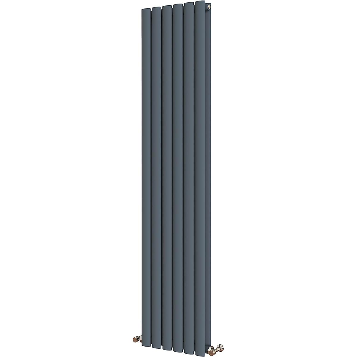 Radbliss Oval Column Vertical Radiator 1800x354mm Anthracite Double Central Heating Upright Tall Designer RAD