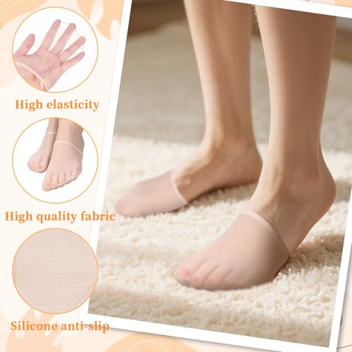 6Pairs Toe Topper Socks Women Teo Liner Half Socks Women's Toe Topper Sockes No Show Liner Half Sock for Heels Non Slip Liners Toes Covers for Mules Cushion Bottom Toes Cover Halfs Sock3