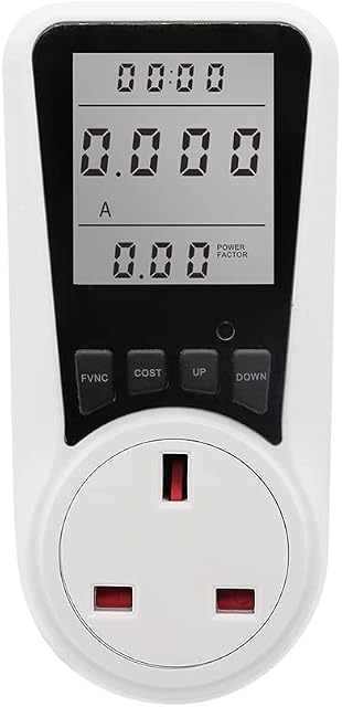 Foreverup Power Meter Energy Monitor Plug, LCD Display Electricity Power Consumption Meter with 7 Monitoring Modes, Overload Warning Wattage Volt Amp KWH Meter Analyzer Socket