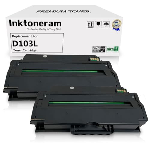 Inktoneram Compatible Toner Cartridges Replacement for Samsung D103L MLT-D103L ML-2955ND ML-2955DW SCX-4728FD SCX-4729FW SCX-4729FD ML-2951ND ML-2951D ML-2950D ML-2950ND (Black, 2-Pack)