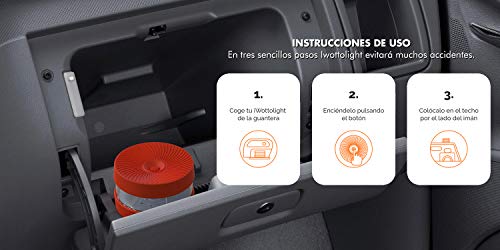 iWotto E light X2 2 Luz Emergencia Coche + 2 Linterna luz Frontal - Señal V16 Luz Emergencia intensa, Accesorio de Coche Baliza Emergencia homologada y autorizada por DGT (Naranja X2)