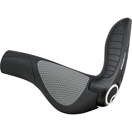 Ergon - GP4 Ergonomische Lock-on Fahrradgriffe mit Bar-End Unterstützung | Regulär kompatible | Für Touring und Trekking Bikes | Large | Schwarz/Grau