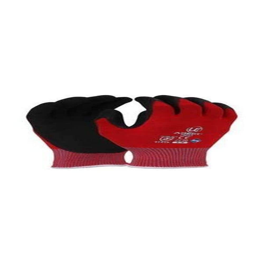UCI Adept NFT® Nitrile Palm Coated Gloves - Red - Medium 8 - 1 Pair, black red
